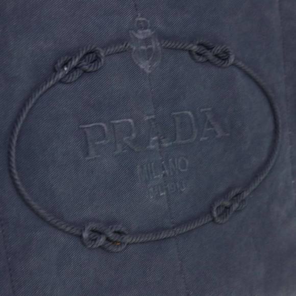PRADA Canapa GM Tote Bag Canvas Navy Auth yk10287 - Picture 10 of 16